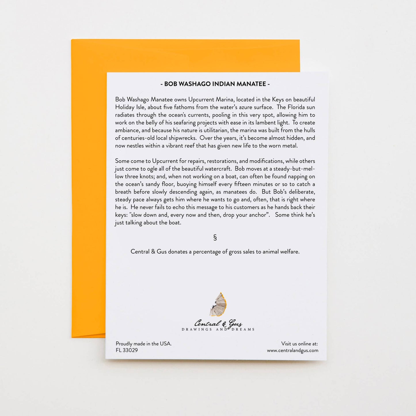 Bob Washago Manatee Note Card