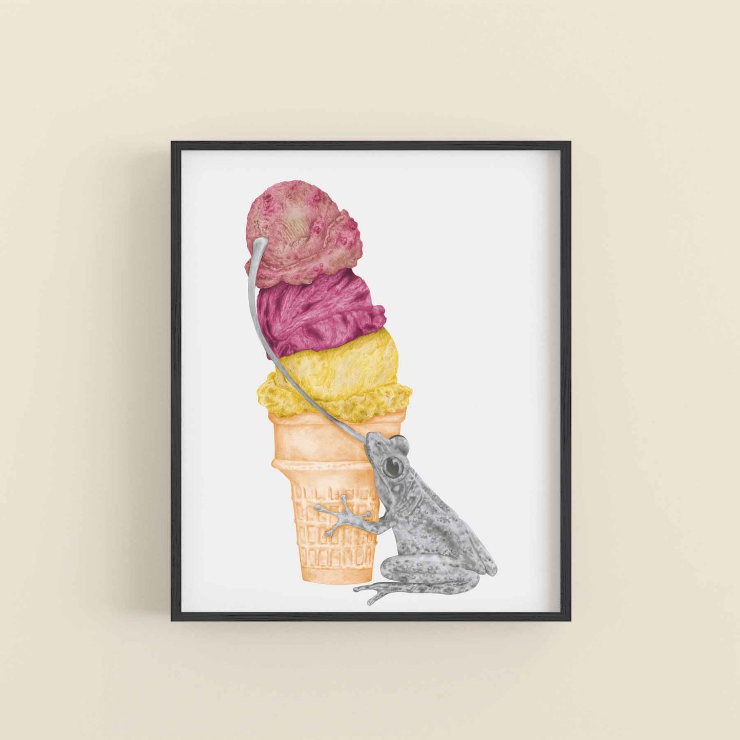 Mon Treble Cuban Tree Frog Portrait Study 9 x 12