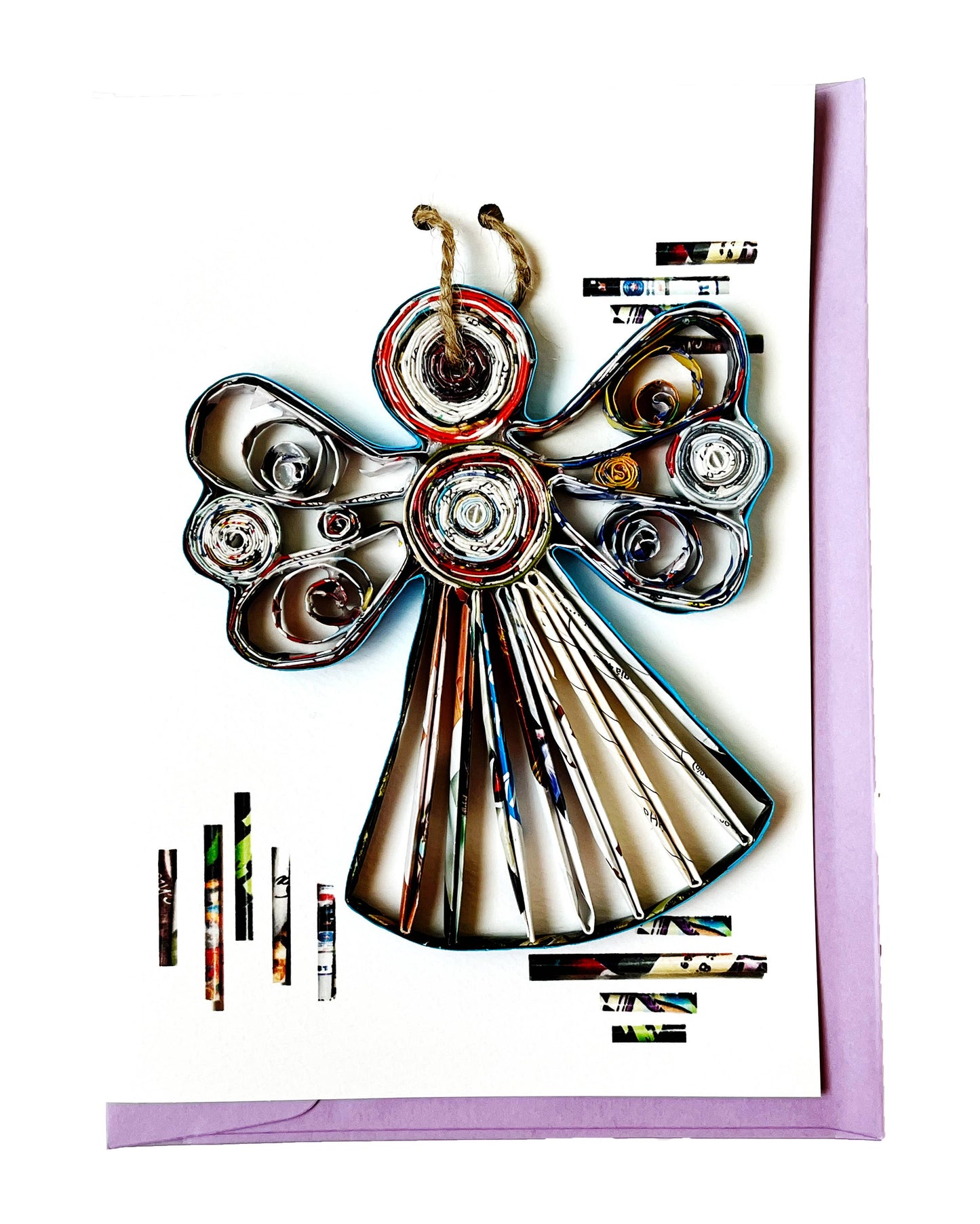 Angle Ornament Card Handmade from Recycled Magazine