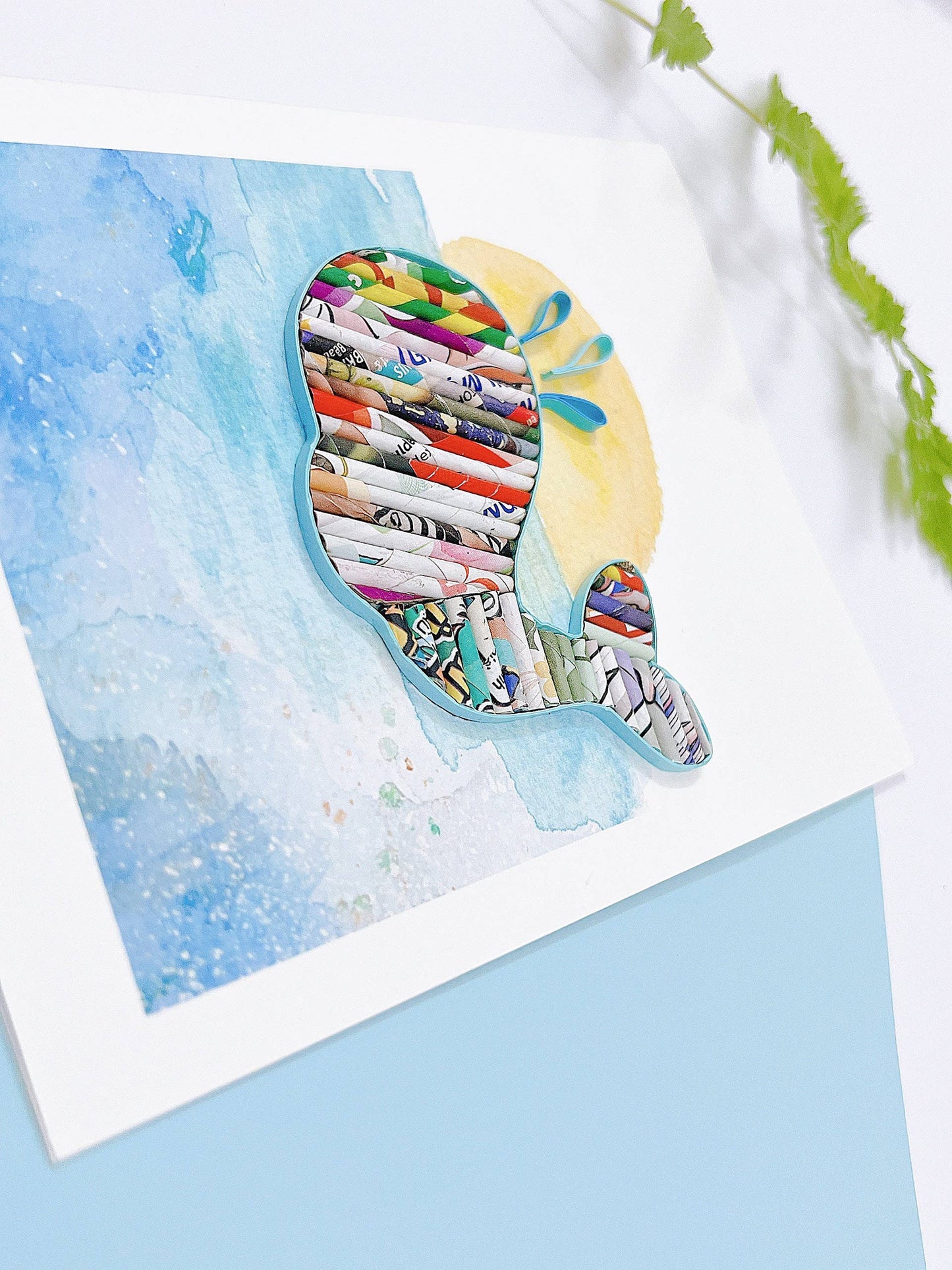 Recycled Magazine, Eco-friendly, Handmade, Whale Card