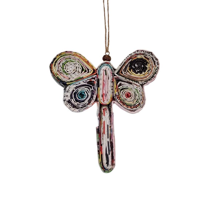 Dragonfly Ornament-Eco Friendly-Recycled Magazine