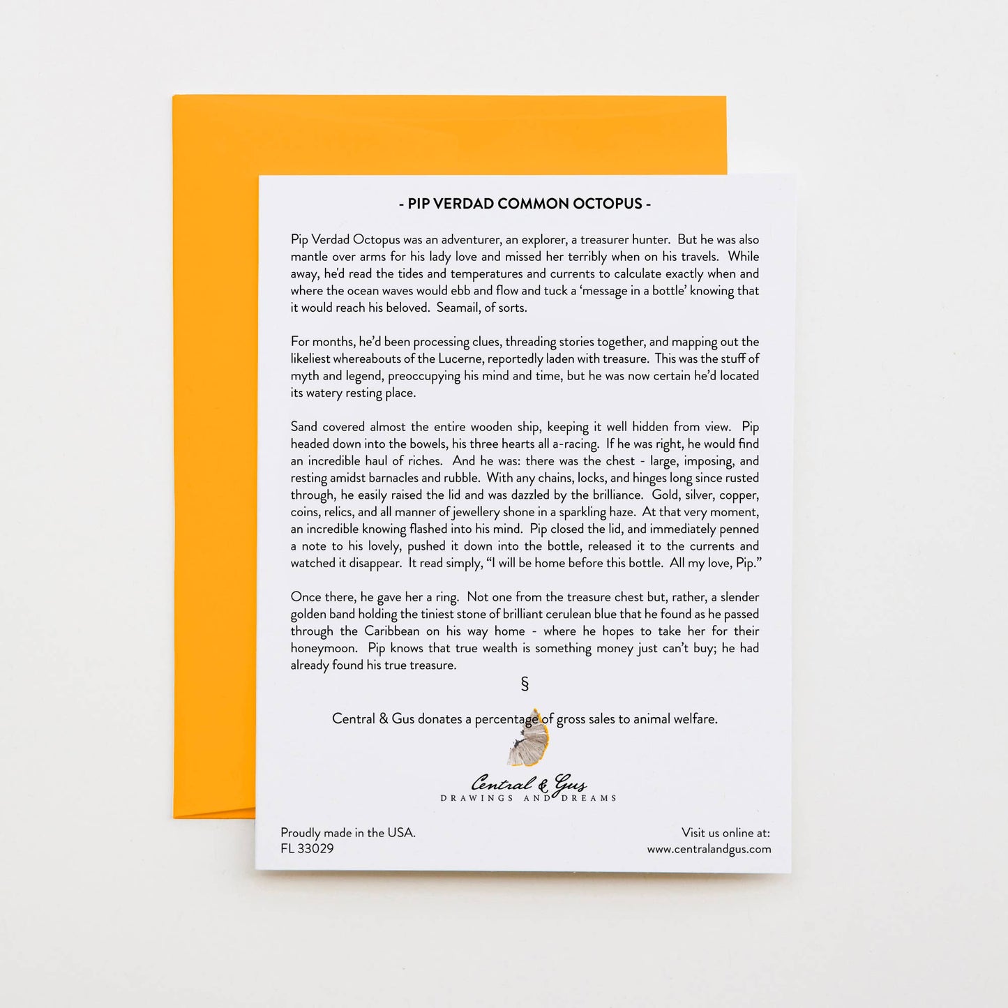 Pip Verdad Common Octopus Note Card