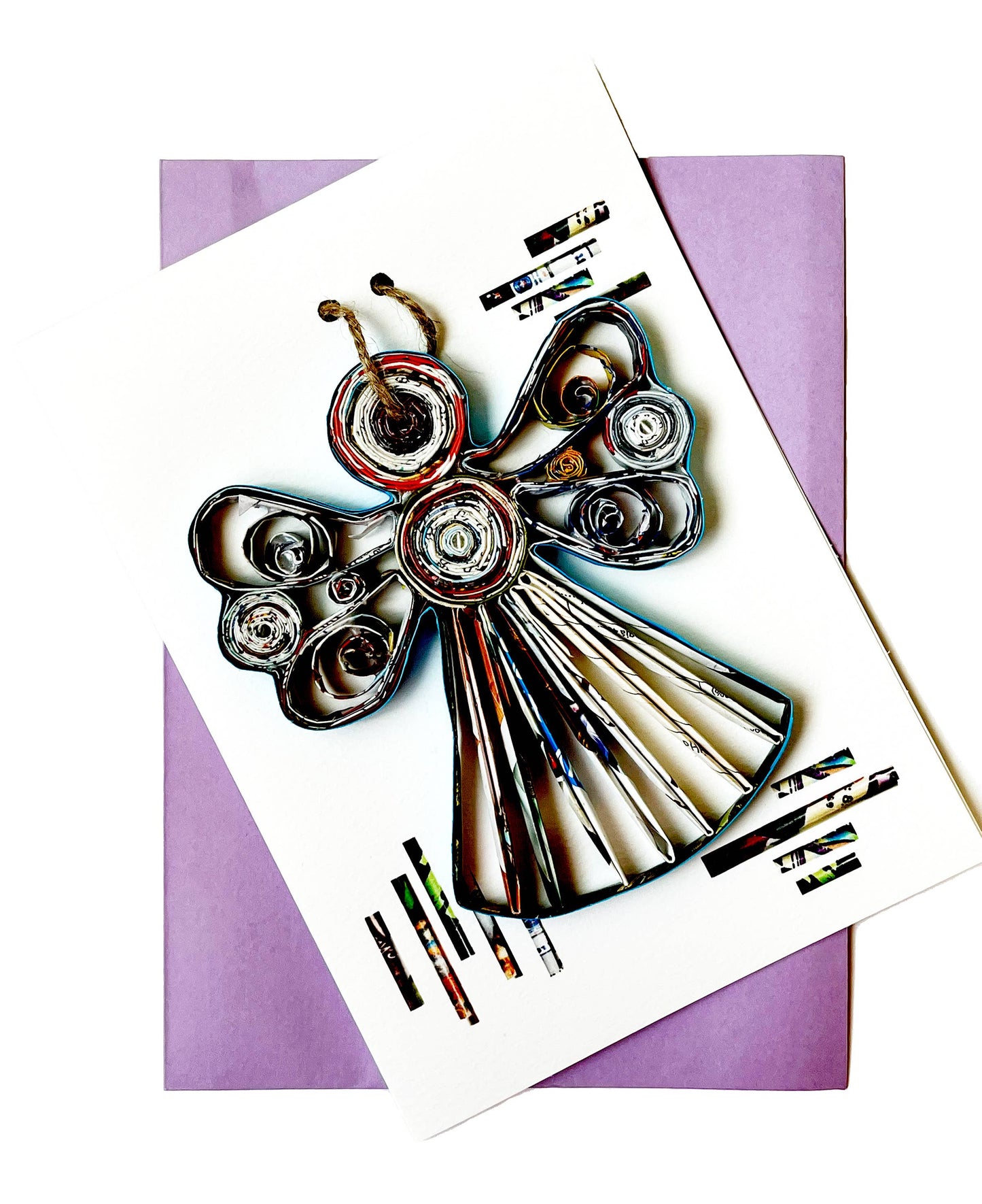 Angle Ornament Card Handmade from Recycled Magazine