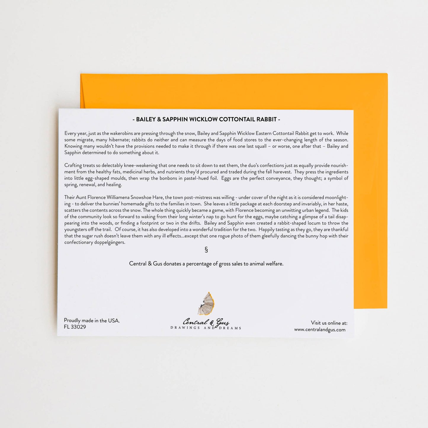 Bailey & Sapphin Wicklow Cottontail Rabbit Note Card