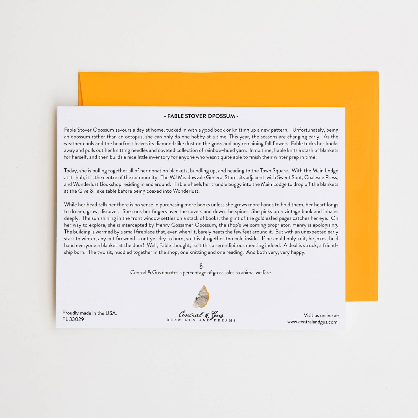 Fable Stover Opossum Note Card