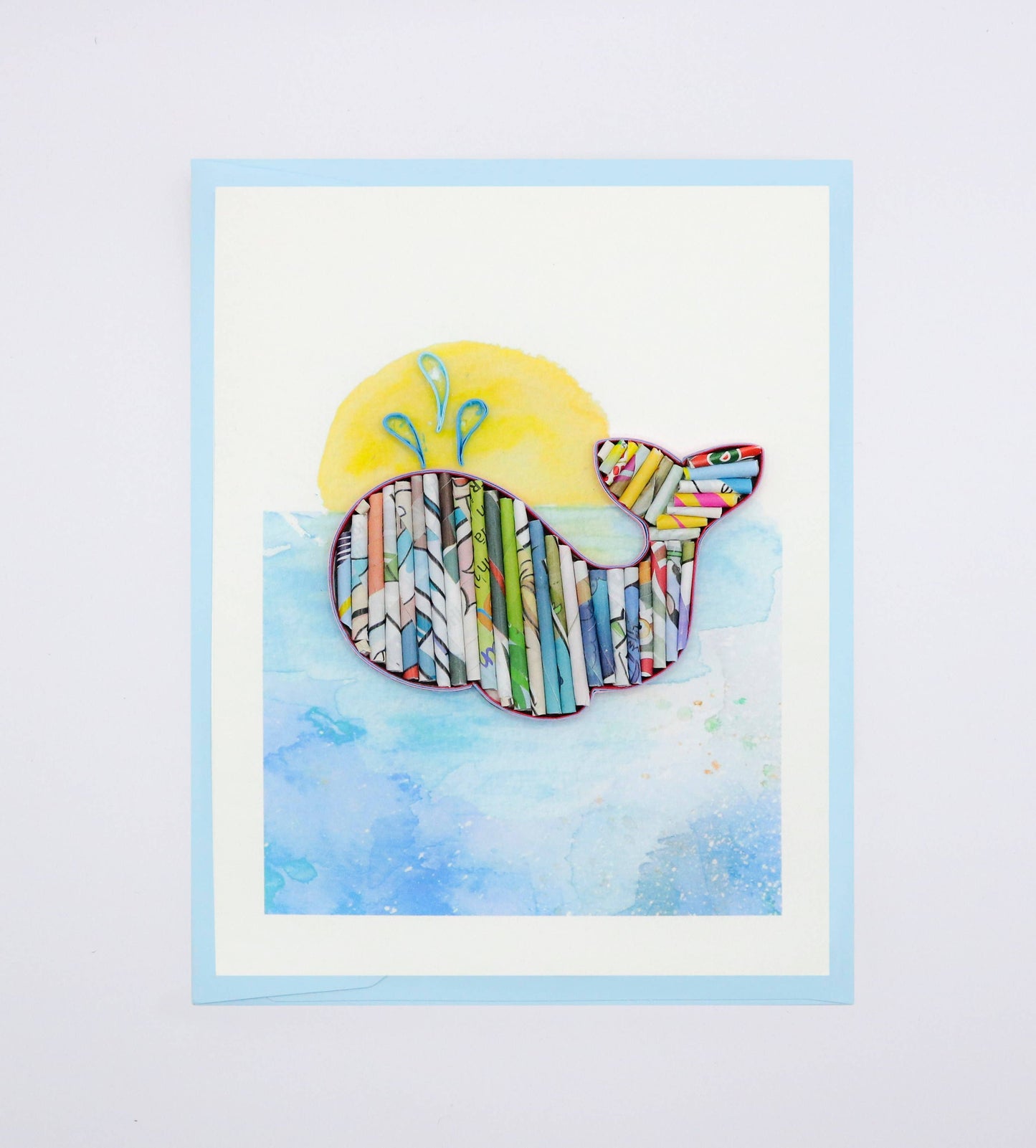 Recycled Magazine, Eco-friendly, Handmade, Whale Card