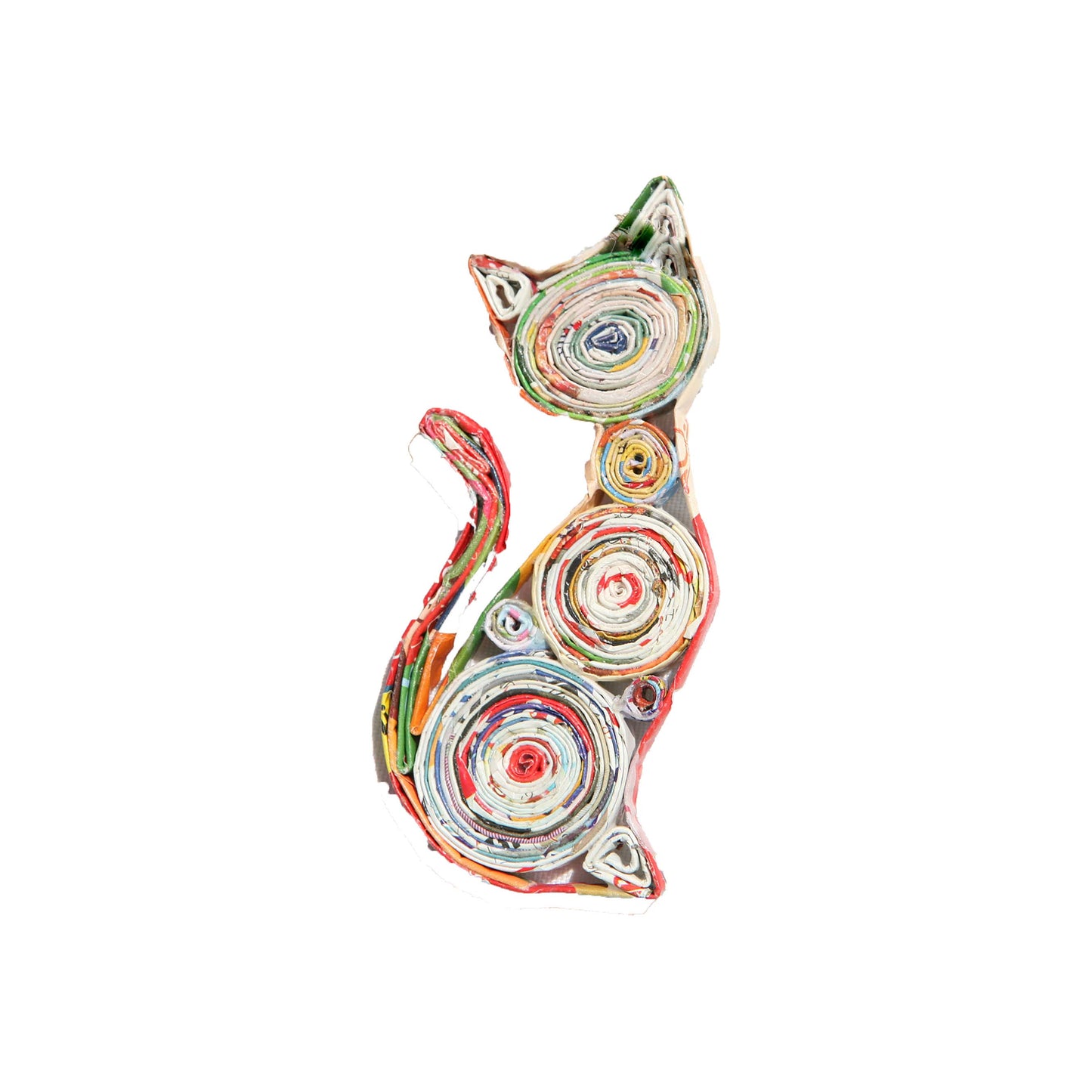 Recycled Magazine Handmade Quilling Cat Ornament