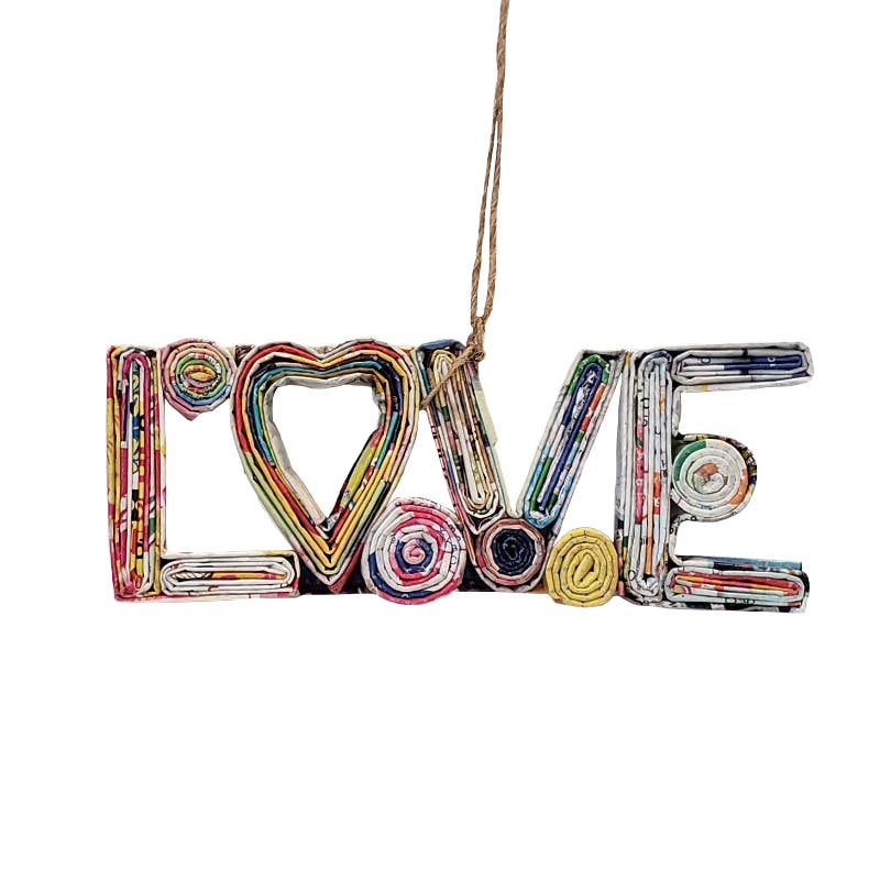 Love Sign Ornament - Recycled Paper-Eco Friendly