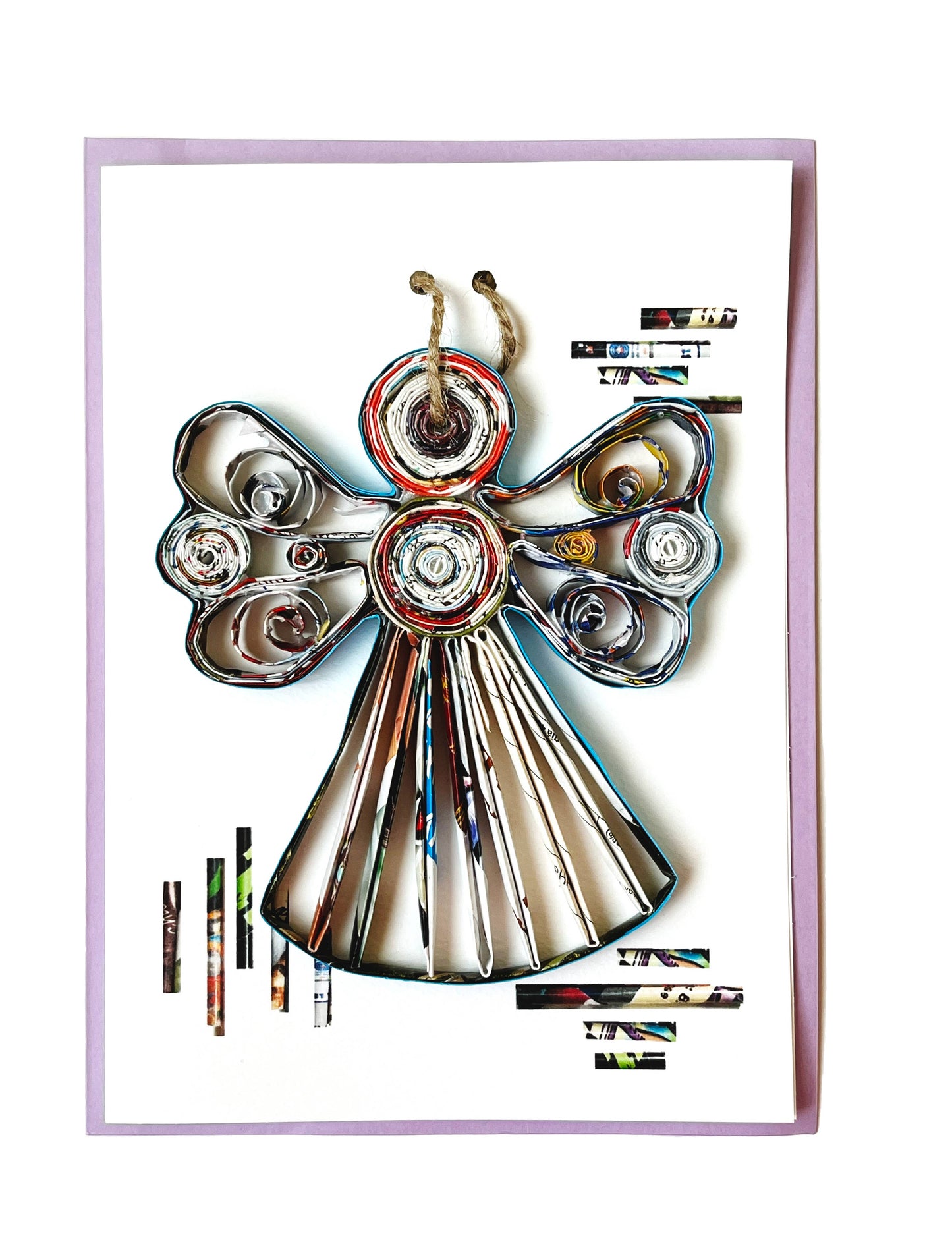 Angle Ornament Card Handmade from Recycled Magazine