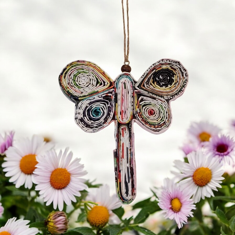 Dragonfly Ornament-Eco Friendly-Recycled Magazine