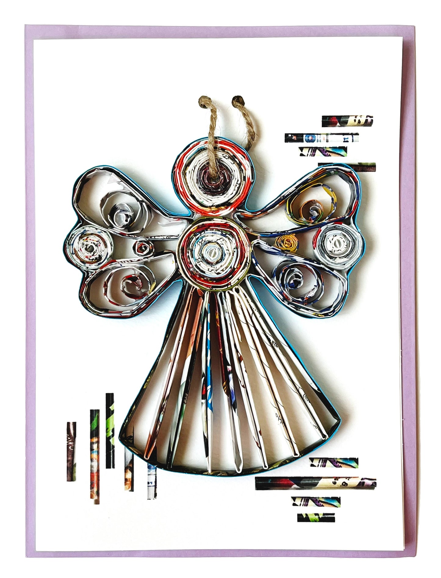 Angle Ornament Card Handmade from Recycled Magazine