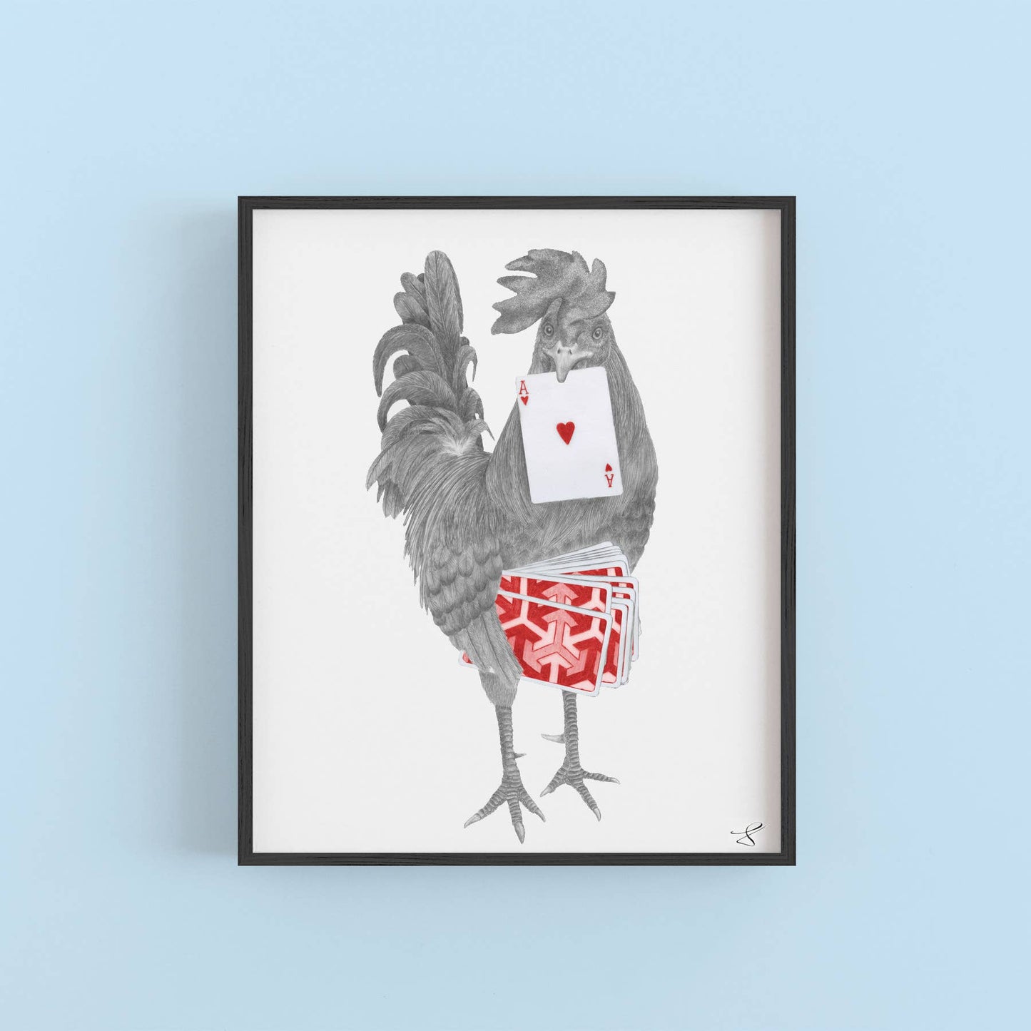 Petey Duval Key West Gypsy Rooster Portrait Study 9 x 12