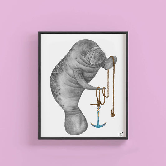 Bob Washago Manatee Portrait Study 9 x 12