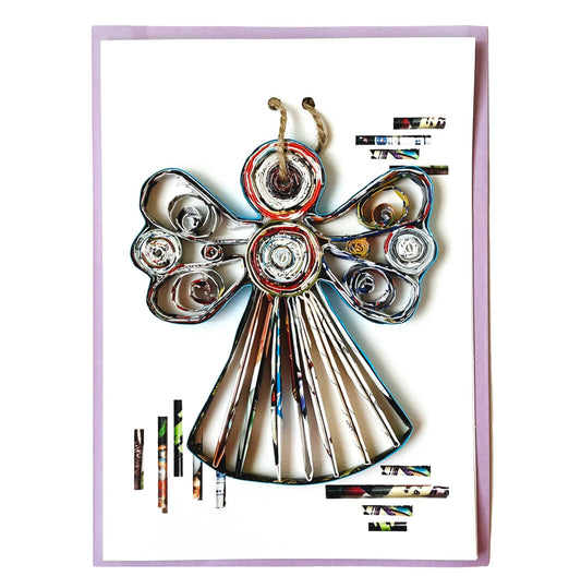 Angle Ornament Card Handmade from Recycled Magazine