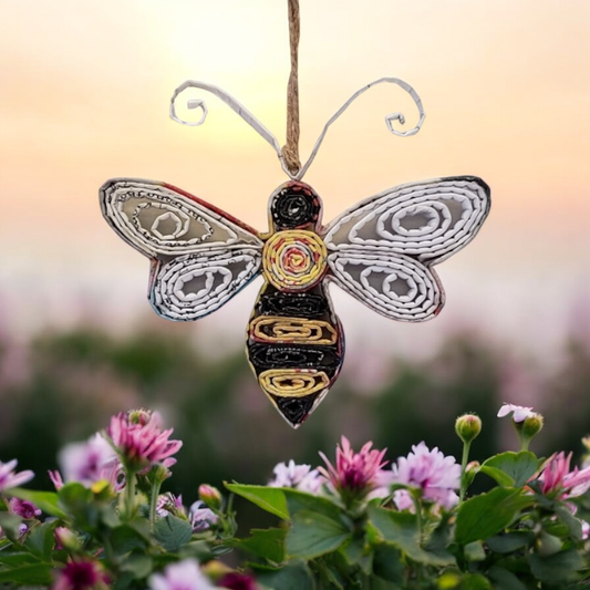 Bee Ornament - Recycled Paper-Eco Friendly