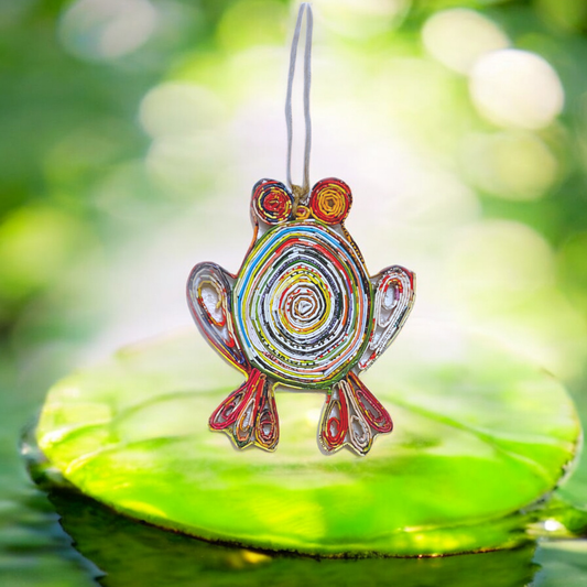 Frog Ornament - Recycled Paper-Eco Friendly