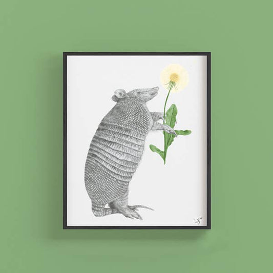 Tuck Sawgrass Nine Band Armadillo Portrait Study 8 x 10 Framed with Black Metal Frame